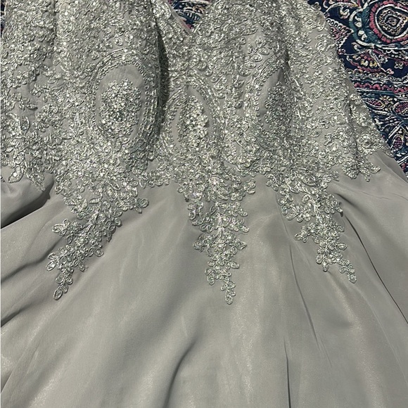 Silver Dama/Quince/Fancy Ball dress - Picture 2 of 10